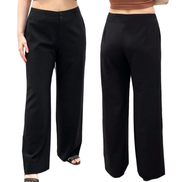 Armani Collezioni Wool Straight Leg Trouser Pants in Black Women’s - Picture 1 of 16